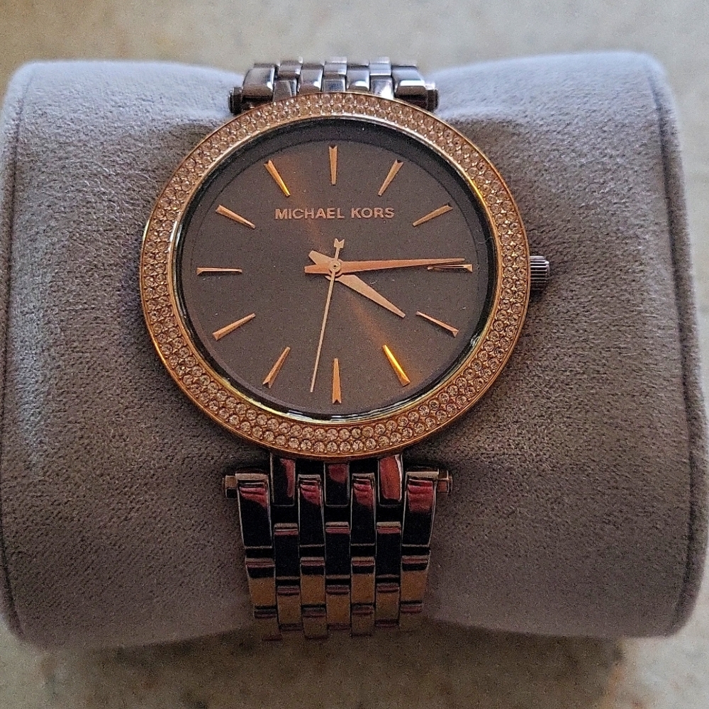 Michael Kors chocolate brown gold watch